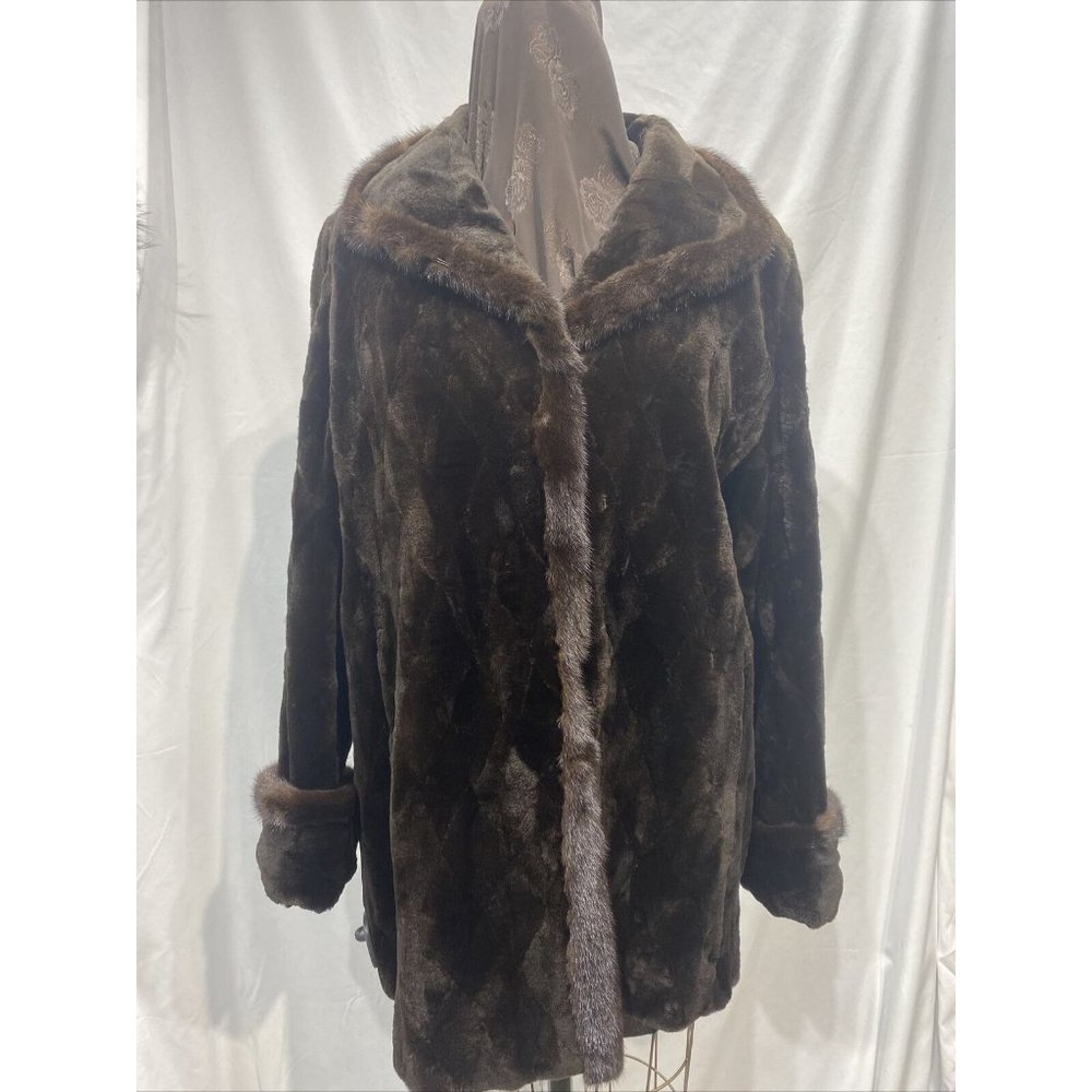 Brown Sheared Mink Section Stroller Reversible 960